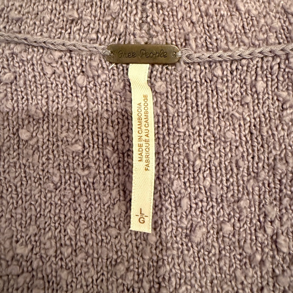 FREE PEOPLE Found My Friend Large Purple Slouchy Oversized Bouclé Hood Cardigan - Picture 7 of 13